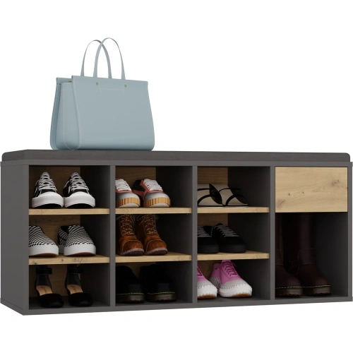 Szafka Na Obuwie Buty Otwarta TALLIN ANTRACYT DĄB ARTISAN Do Przedpokoju-1