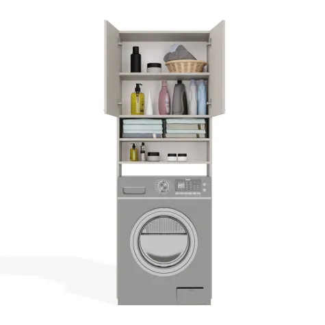 Szafka Łazienkowa na Pralkę POLA DK KASZMIR BEŻ Regał Słupek 180X64X30-9