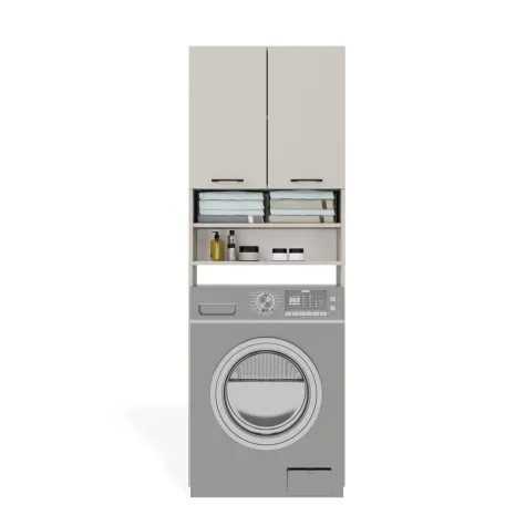 Szafka Łazienkowa na Pralkę POLA DK KASZMIR BEŻ Regał Słupek 180X64X30-10