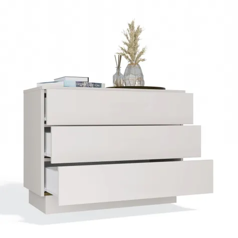 Komoda AMBER 3S Szafka 3 Szuflady Do Sypialni Salonu KASZMIR Beż-11