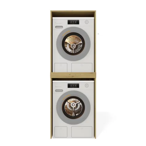 Szafka Łazienkowa na Pralkę i Suszarkę POLA TWIN Regał Słupek DĄB ARTISAN-11