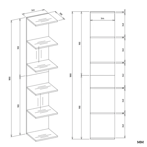 REGAŁ 6P BIAŁY Wysoki 180 Cm 6 Półek Na Książki Segregatory Do Biura Salonu-5