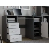 BIURKO DELTA ANTRACYT / BIAŁY 120 Cm 3 Szuflady Szafka Półki Do Biura Pokoju Na Laptop-2