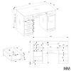 BIURKO DELTA BIAŁE 120 Cm 3 Szuflady Szafka Półki Do Biura Pokoju Na Laptop-5