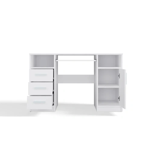 BIURKO DELTA BIAŁE 120 Cm 3 Szuflady Szafka Półki Do Biura Pokoju Na Laptop-9