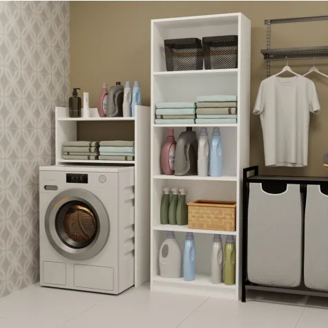 Szafka Łazienkowa NINA NP BIAŁA Na Pralkę Regał Słupek 2 Półki Do Łazienki-5