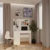 Biurko MIJAS Lewe Z Nadstawką Biel Mat 4 Szuflady 4 Półki Do Biura Pokoju-5