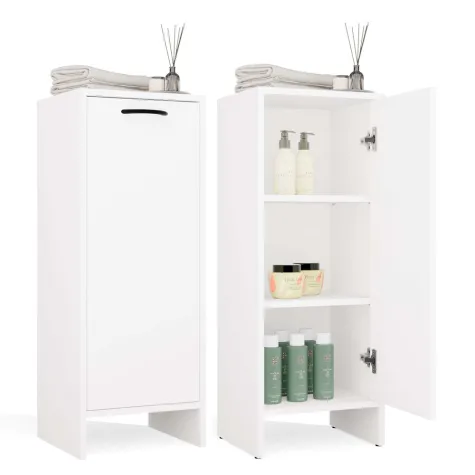 Szafka Łazienkowa NINA 1D BIAŁA 1 Drzwi Regał Słupek 3 Półki Do Łazienki-1