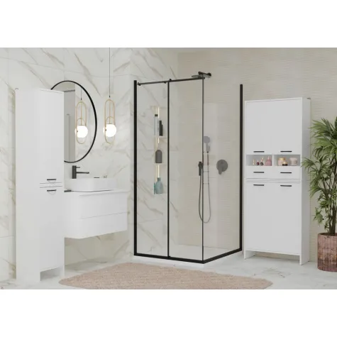 Szafka Łazienkowa NINA 1D BIAŁA 1 Drzwi Regał Słupek 3 Półki Do Łazienki-2