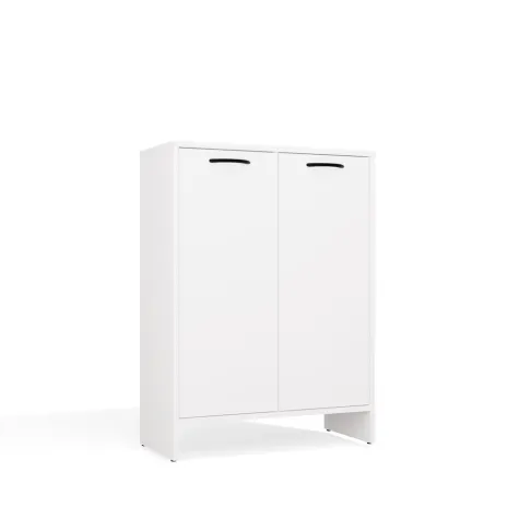 Szafka Łazienkowa NINA 1K1D BIAŁA Regał Słupek 1 Kosz Na Pranie 3 Półki Do Łazienki-8