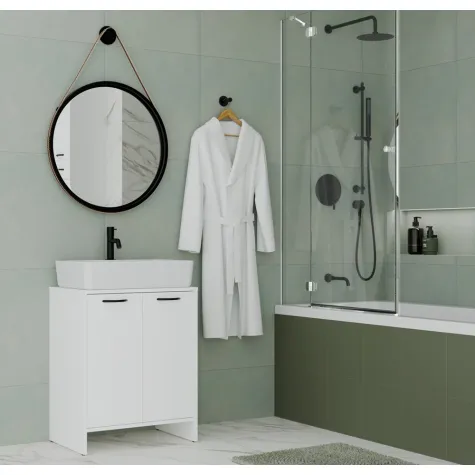 Szafka Łazienkowa NINA 2DUM BIAŁY 2 Drzwi Półki Regał Pod Umywalkę-7