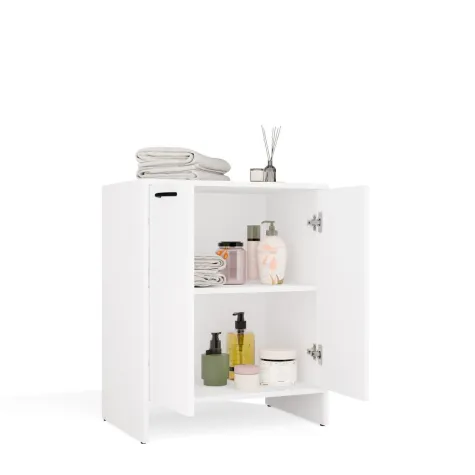 Szafka Łazienkowa NINA 2DUM BIAŁY 2 Drzwi Półki Regał Pod Umywalkę-12