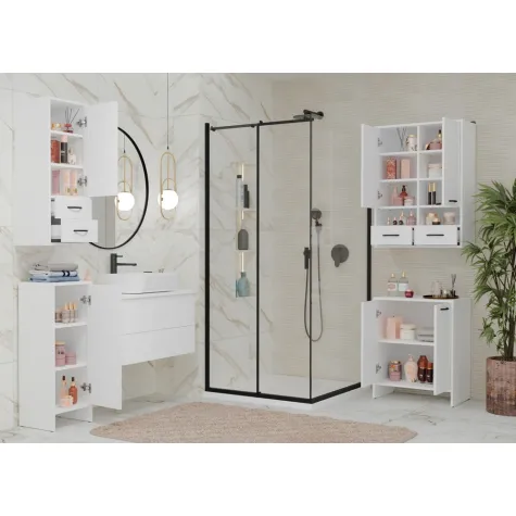 Szafka Łazienkowa Wisząca NINA W1D2S BIAŁY 2 Szuflady 3 Pólki-6