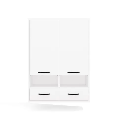 Szafka Łazienkowa Wisząca NINA W2D2P2S BIAŁY Regał 2 Drzwi 8 Półek 2 Szuflady-8