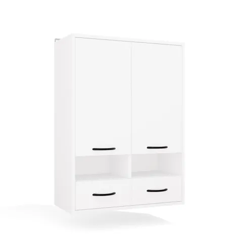 Szafka Łazienkowa Wisząca NINA W2D2P2S BIAŁY Regał 2 Drzwi 8 Półek 2 Szuflady-14