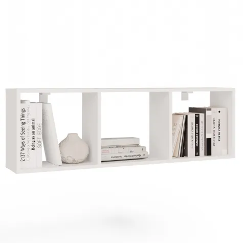 Regał Wiszący COBI 1X3 - Nowoczesna Półka Ścienna 3 Komory Biel Mat-1