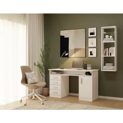 Regał Wiszący COBI 1X3 - Nowoczesna Półka Ścienna 3 Komory Biel Mat-2