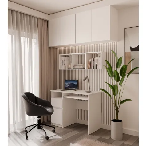 Regał Wiszący COBI 1X3 - Nowoczesna Półka Ścienna 3 Komory Biel Mat-3