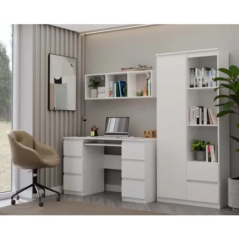 Regał Wiszący COBI 1X3 - Nowoczesna Półka Ścienna 3 Komory Biel Mat-5