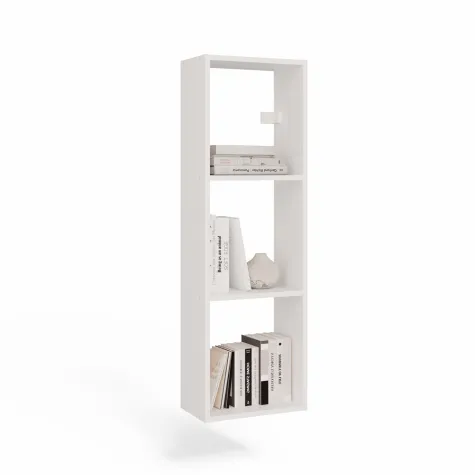 Regał Wiszący COBI 1X3 - Nowoczesna Półka Ścienna 3 Komory Biel Mat-14