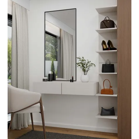 Toaletka Kosmetyczna Wisząca MIKA 110 Cm 2 Szuflady Do Sypialni KASZMIR Beż-5