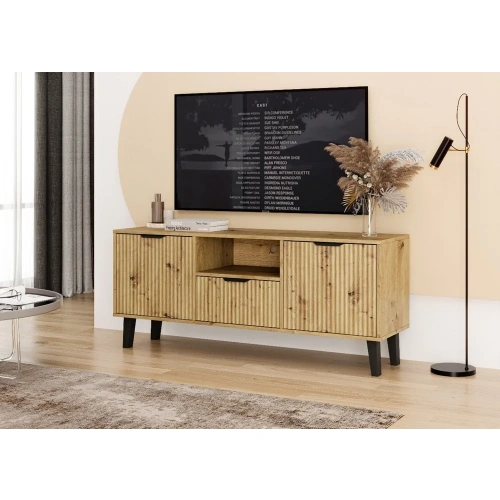 SZAFKA RTV Scandi 2D1S SLIM DĄB ARTISAN-2
