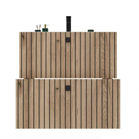 SZAFKA POD UMYWALKĘ TIGO 60 2S DĄB EVOKE 2 SZUFLADY RYFLOWANY FRONT WISZĄCA-14