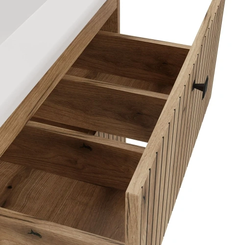 SZAFKA POD UMYWALKĘ TIGO 60 2S DĄB EVOKE 2 SZUFLADY RYFLOWANY FRONT WISZĄCA-11