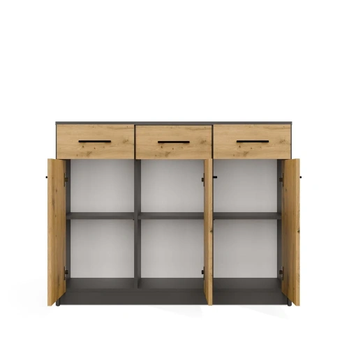 Komoda SIMPLO 3D3S Szafka 3 Szuflady 3 Drzwi ANTRACYT DĄB ARTISAN-6
