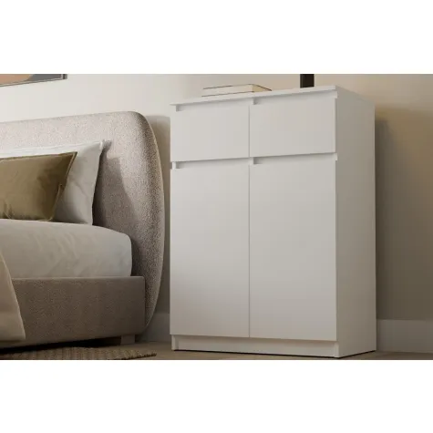 Komoda Malwa 2DD2S Szafka 2 Drzwi 2 Szuflady Do Salonu BIAŁY-4