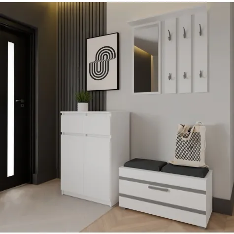 Komoda Malwa 2DD2S Szafka 2 Drzwi 2 Szuflady Do Salonu BIAŁY-5