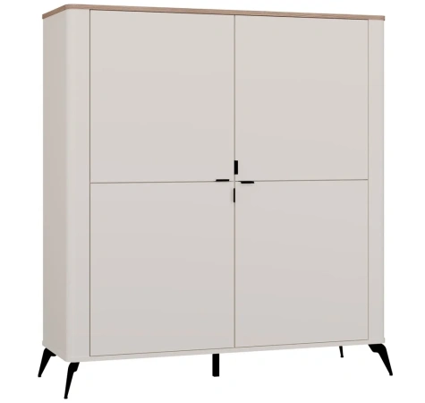 Komoda CORDOBA 4D Kaszmir Beż Dąb Castello Szafka 4 Drzwi 8 Półek Salon-1