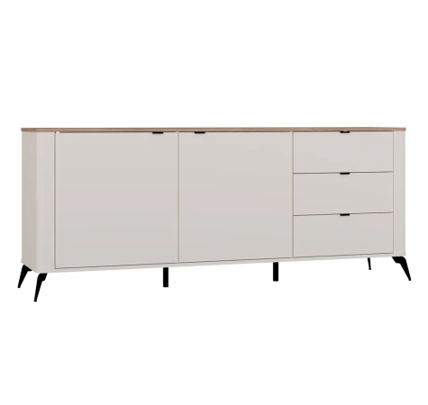 Komoda CORDOBA 2D3S Kaszmir Beż Dąb Castello Szafka 3 Szuflady Cichy Domyk-1