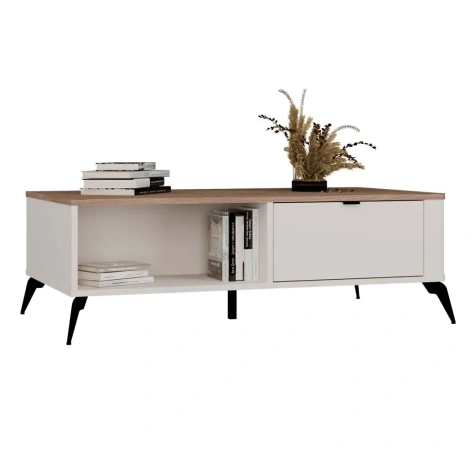 Stolik Kawowy Ława CORDOBA Kaszmir Beż Dąb Castello 2 Szuflady Do Salonu-1