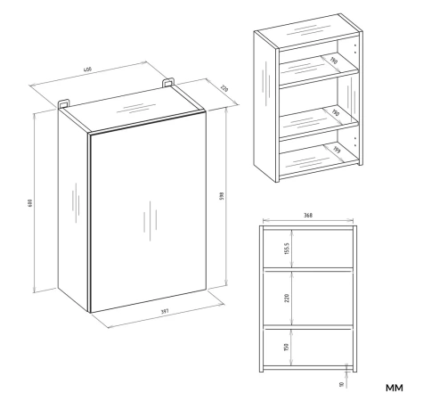 Szafka Łazienkowa Wisząca POLA 1DL KASZMIR-7