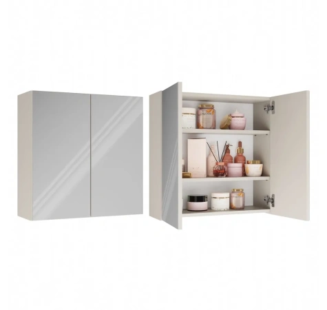 Szafka Łazienkowa Wisząca Z Lustrem Nad Umywalkę POLA 2DL 2 Drzwi KASZMIR-1