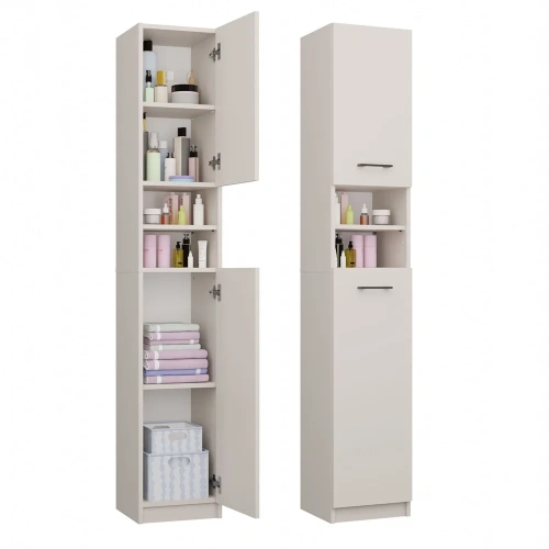Szafka Łazienkowa Słupek 32 cm MARBELA 1.0 Regał Słupek 2 Drzwi KASZMIR BEŻ-1