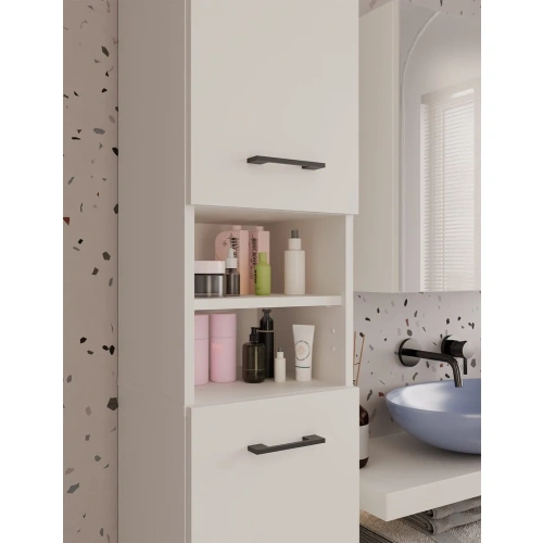 Szafka Łazienkowa Słupek 32 cm MARBELA 1.0 Regał Słupek 2 Drzwi KASZMIR BEŻ-6