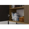 Komoda Front Ryflowany Szafka KAMARO 2D Slim / Gładki DĄB ARTISAN Lamele-3