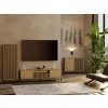 Komoda Front Ryflowany Szafka KAMARO 2D Slim / Gładki DĄB ARTISAN Lamele-4