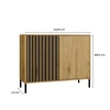 Komoda Front Ryflowany Szafka KAMARO 2D Slim / Gładki DĄB ARTISAN Lamele-6