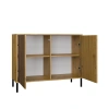 Komoda Front Ryflowany Szafka KAMARO 2D Slim / Gładki DĄB ARTISAN Lamele-7