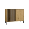Komoda Front Ryflowany Szafka KAMARO 2D Slim / Gładki DĄB ARTISAN Lamele-8