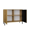Komoda Front Ryflowany Szafka KAMARO 2D Slim / Gładki DĄB ARTISAN Lamele-9