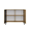 Komoda Front Ryflowany Szafka KAMARO 2D Slim / Gładki DĄB ARTISAN Lamele-11