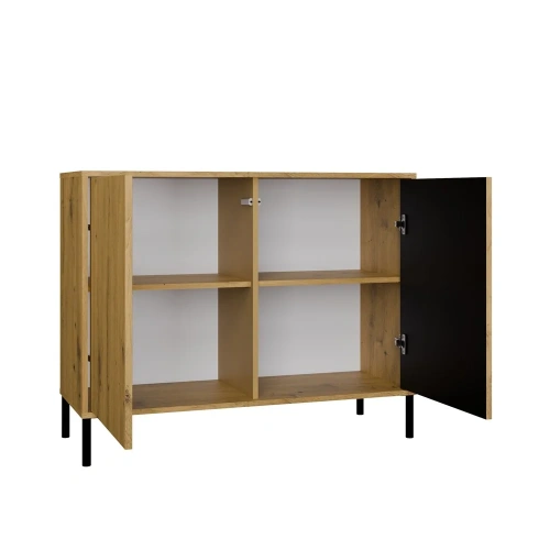 Komoda Front Ryflowany Szafka KAMARO 2D Slim / Gładki DĄB ARTISAN Lamele-9