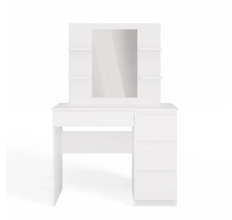 Toaletka MARINA 4P LUSTRO MIJAS PRAWE 4 Szuflady 4 Półki BIAŁA Do Sypialni-7