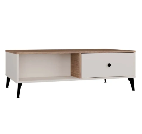 Stolik Kawowy Ława POINT 2S 110 Kaszmir Beż Dąb Castello 2 Szuflady Do Salonu-1