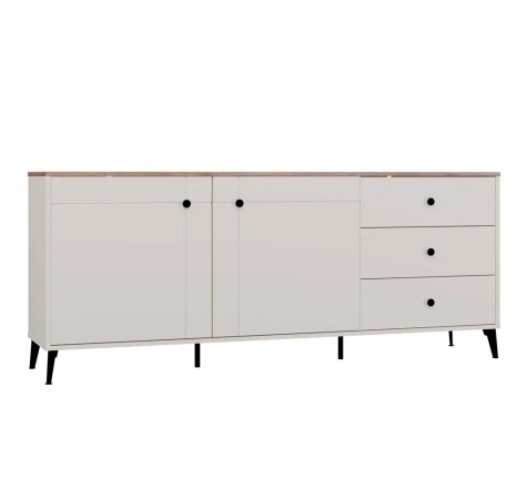 Komoda POINT 2D3S Kaszmir Beż Dąb Castello Szafka 3 Szuflady 2 Drzwi Salon-1