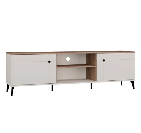 Szafka RTV POINT 2D Kaszmir Beż Dąb Castello Szafka Pod TV 2 Drzwi-1